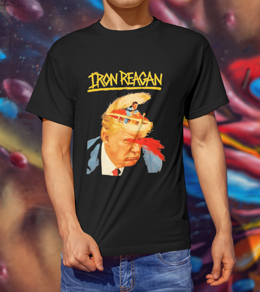 Iron Reagan Trump Cartoon Laser Beam Eye T-Shirt