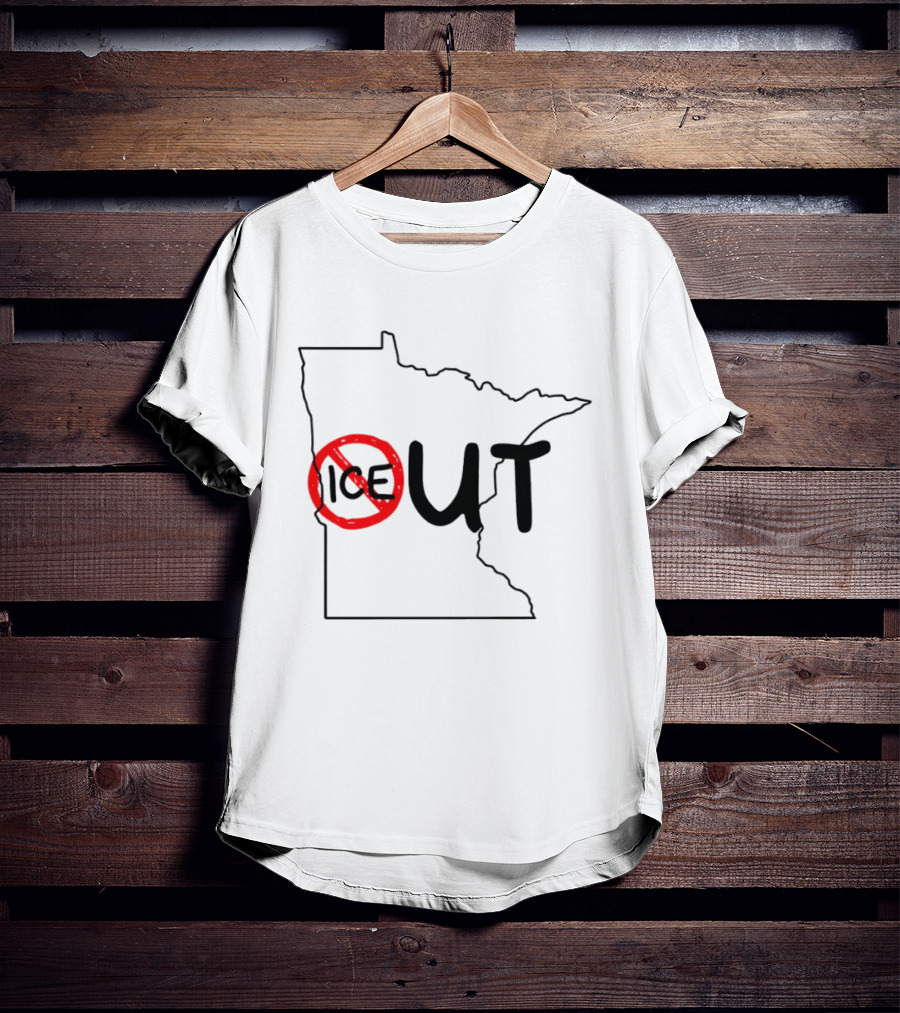 Humorous Minnesota Map Ice Out T-Shirt