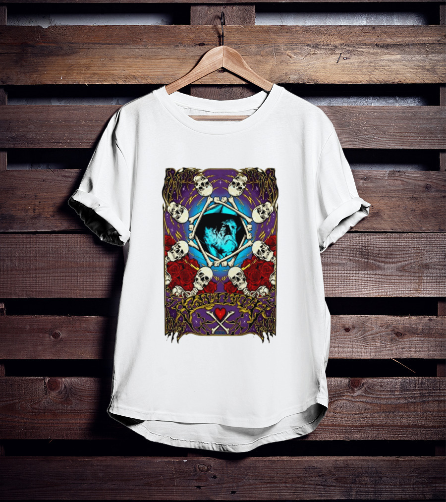 Skull And Roses Psychedelic Tribute Boby Weir In Loving Memory T-Shirt
