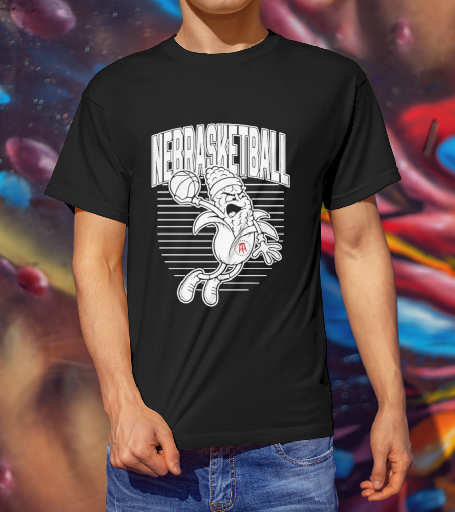 Nebraska Cornhuskers Basketball Slam Drunk Corn T-Shirt