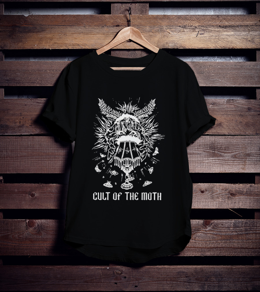 Cult Of The Moth Lamp With Moth Head And Floral Details T-Shirt