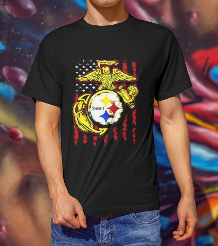 Pittsburgh Steelers United States Marine Corps Symbolic T-Shirt