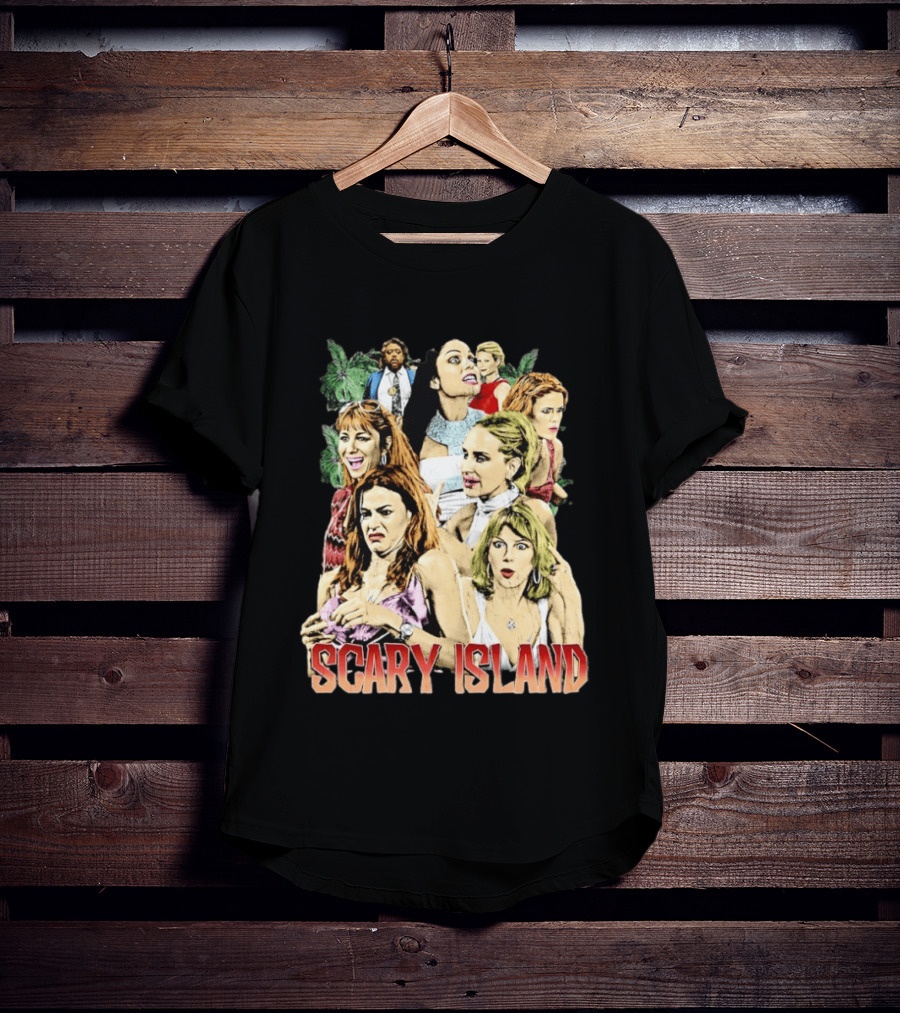 Scary Island Characters Jungle Adventure Cast Collage T-Shirt