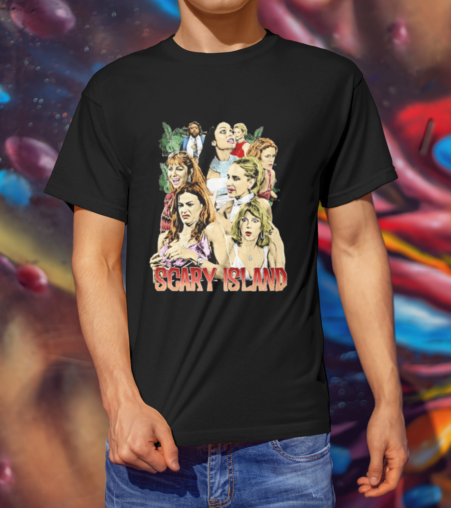 Scary Island Characters Jungle Adventure Cast Collage T-Shirt