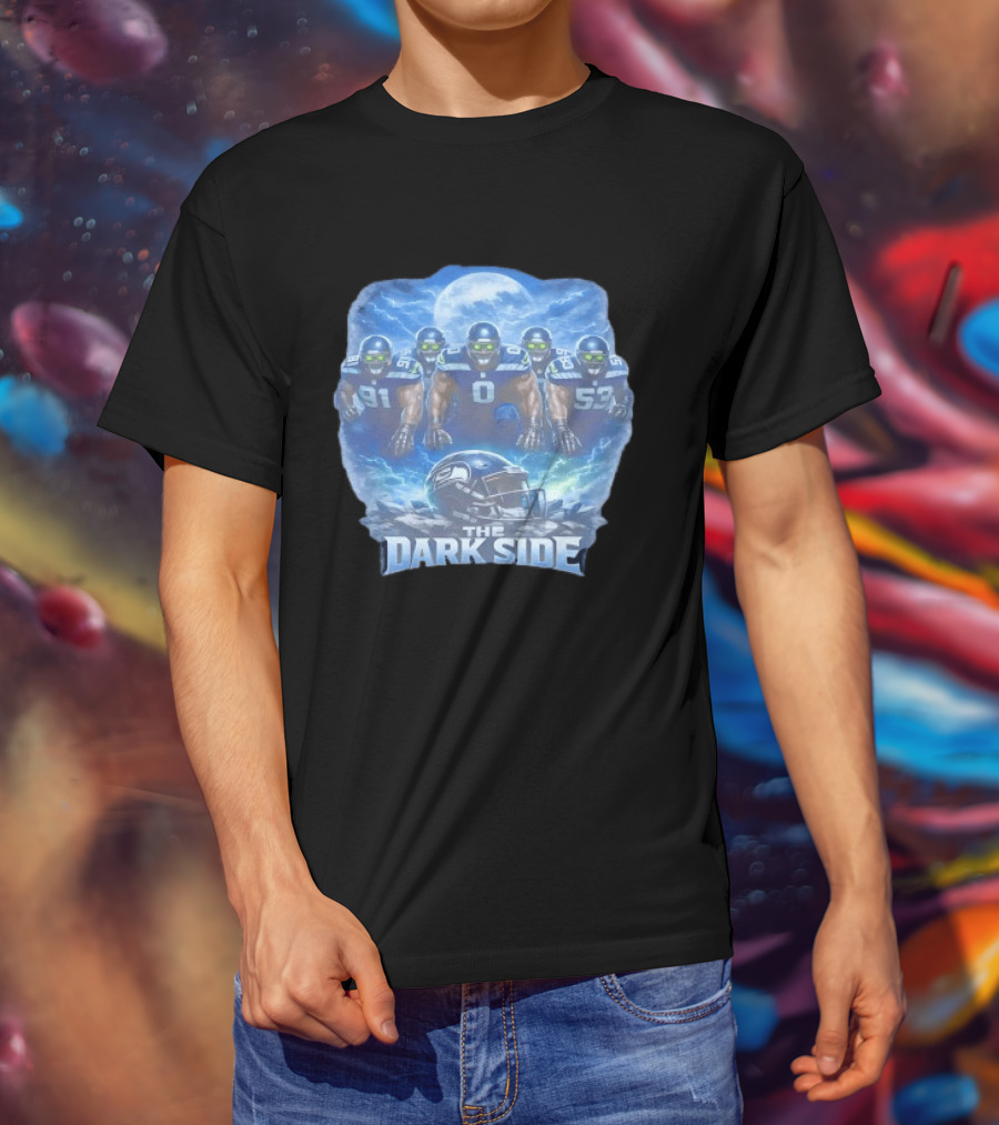 Seahawks The Dark Side Football Defense Moonlight Warrior T-Shirt