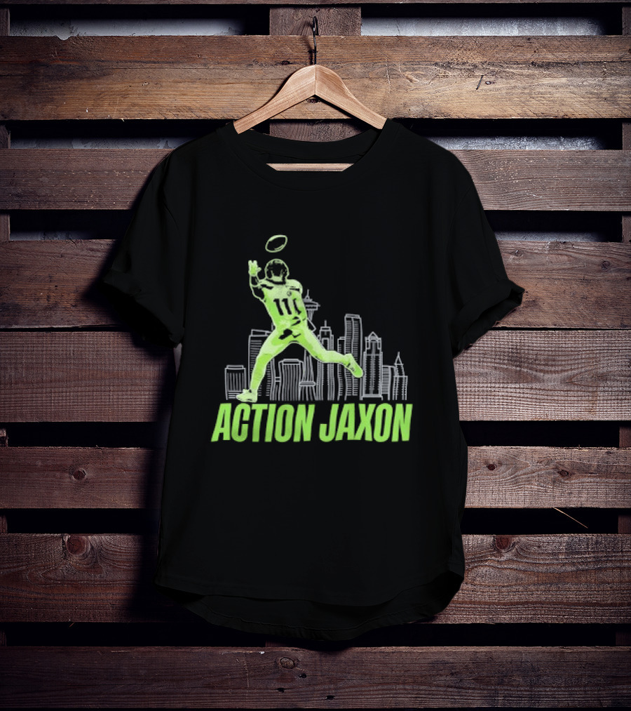 Seattle Football Jaxon Smith Njigba Action Jaxon Skyline T-Shirt