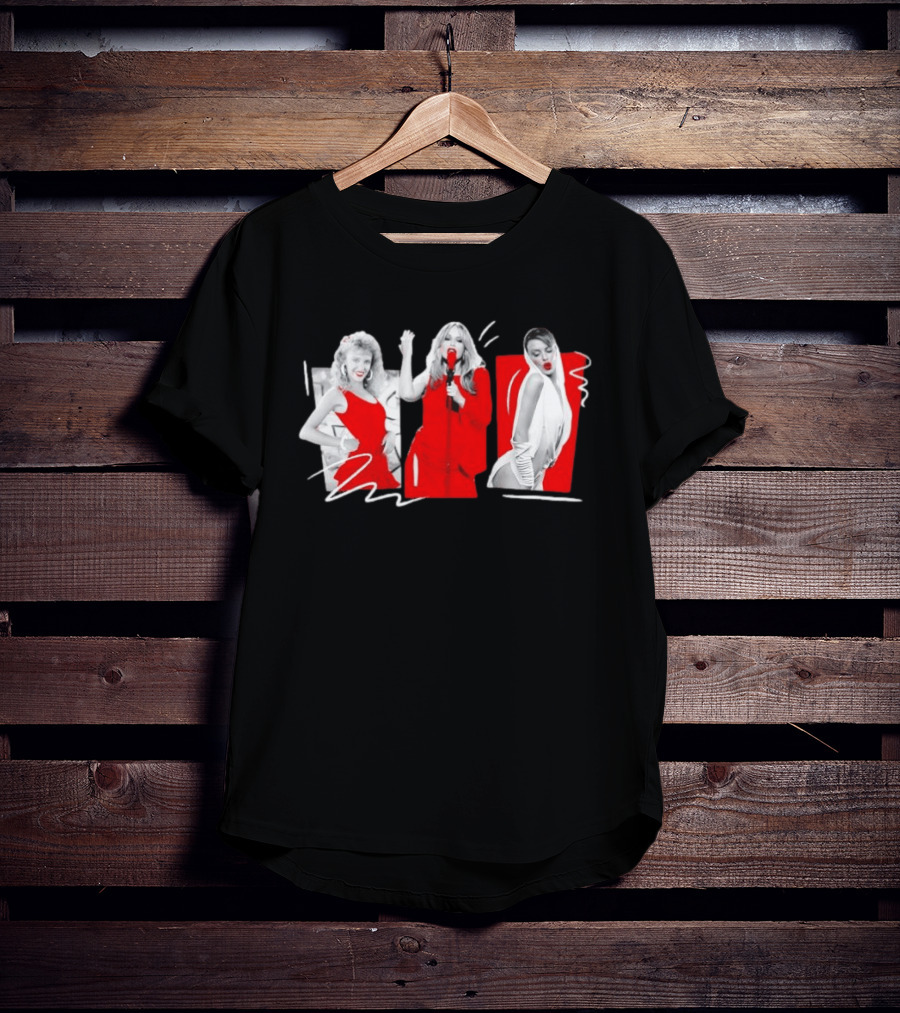 Kylie Minogue Evolution Red Outfit Collage T-Shirt