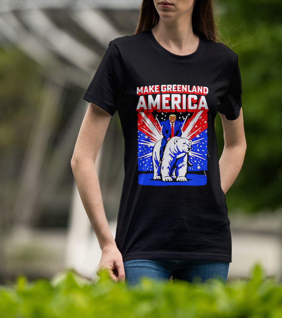 Make Greenland America Trump Riding Polar Bear T-Shirt
