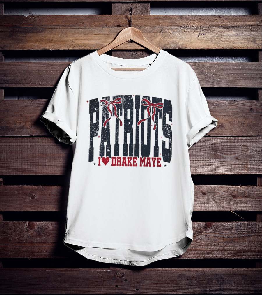 Patriots Bow I Love Drake Maye T-Shirt