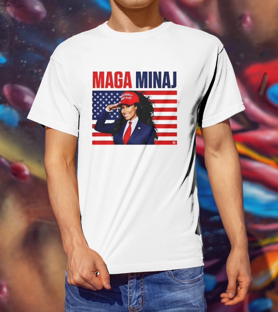 MAGA Minaj Make America Great Again America Flag T-Shirt