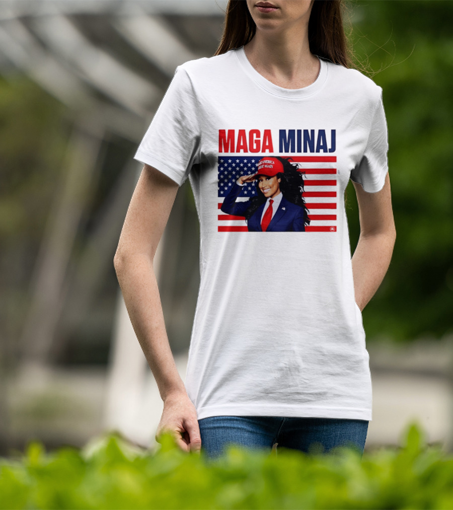 MAGA Minaj Make America Great Again America Flag T-Shirt