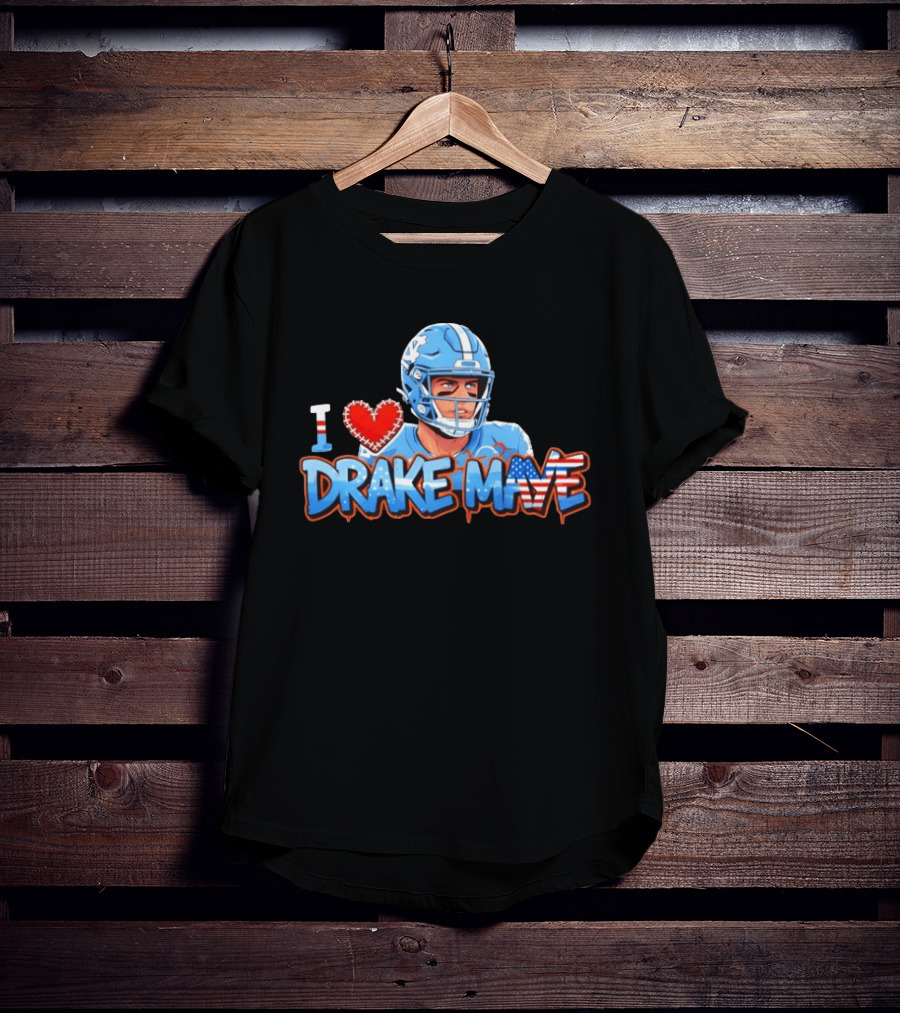 North Carolina Tar Heels Football I Love Drake Maye 2026 T-Shirt