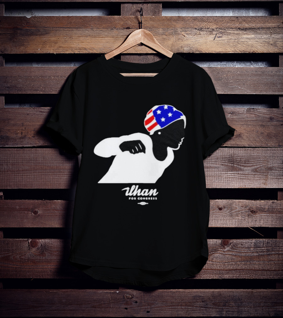 Ilhan For Congress Patriotic Runner Icon Don't Let Bullies Win T-Shirt