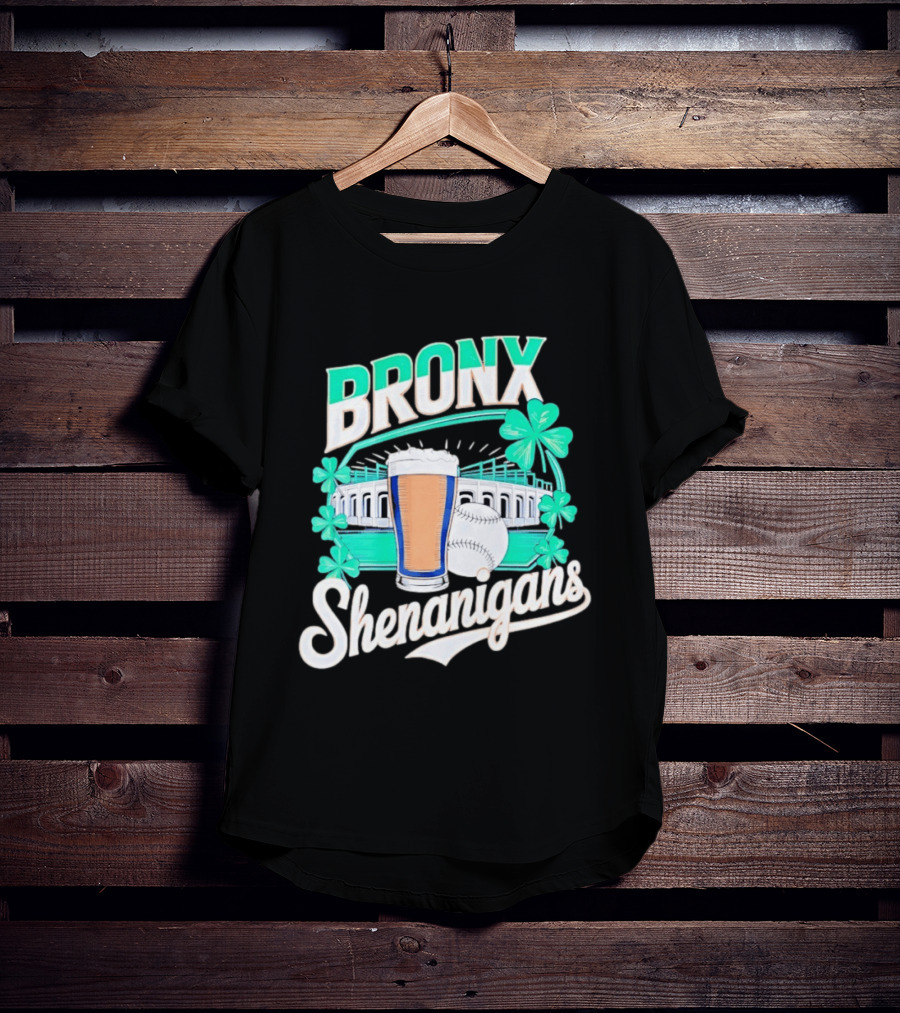 Bronx Shenanigans Beer Baseball Stadium Clover St Patricks Day 2026 T-Shirt