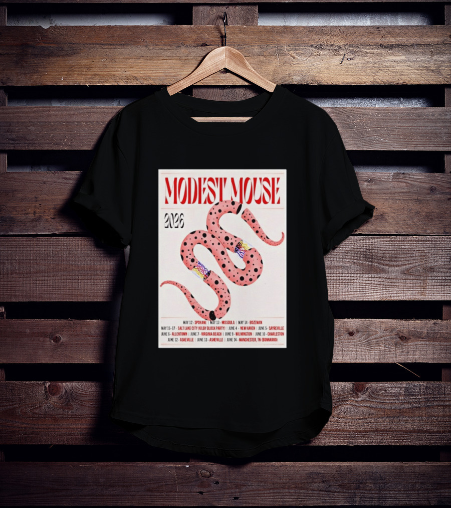 Modest Mouse Tour 2026 Spokane Missoula Bozeman Asheville Salt Lake City Sayreville Virginia Beach Wilmington Manchester T-Shirt