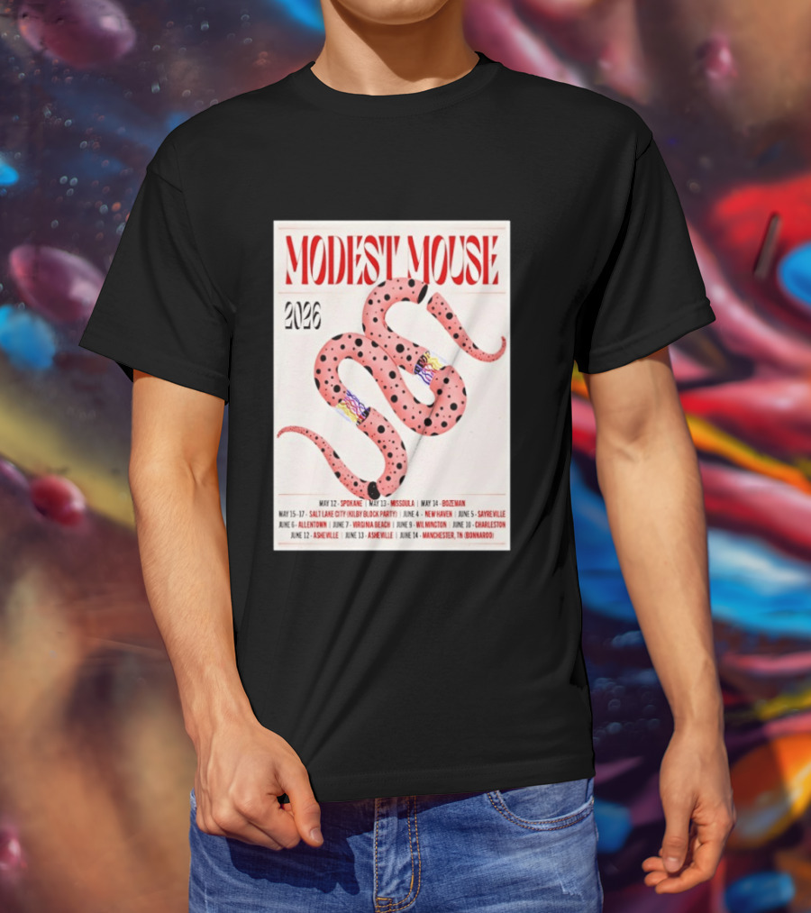 Modest Mouse Tour 2026 Spokane Missoula Bozeman Asheville Salt Lake City Sayreville Virginia Beach Wilmington Manchester T-Shirt