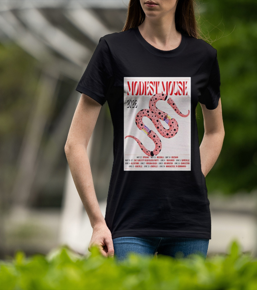 Modest Mouse Tour 2026 Spokane Missoula Bozeman Asheville Salt Lake City Sayreville Virginia Beach Wilmington Manchester T-Shirt