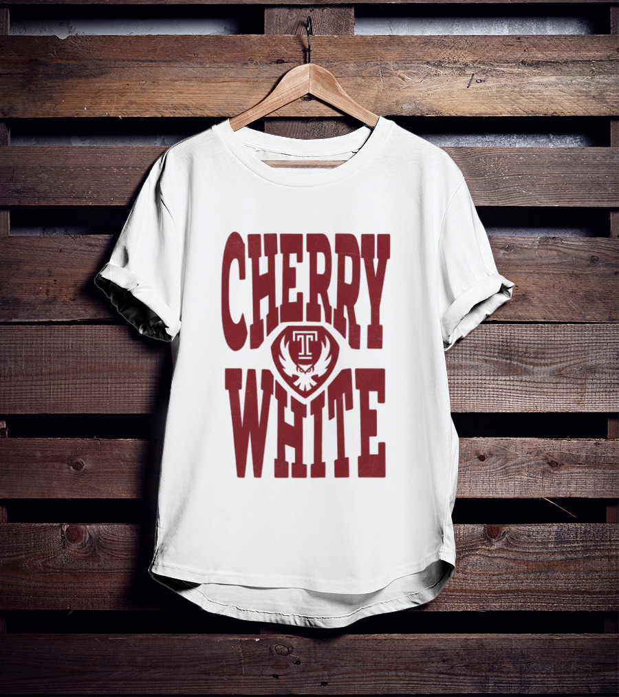Temple Owls Cherry White T T-Shirt