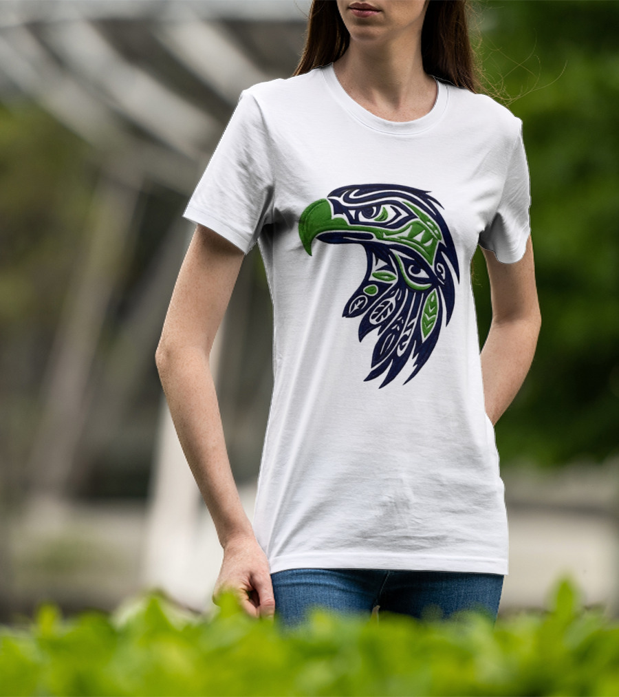 Seattle Seahawks Native American Tribal Art Eagle Head T-Shirt