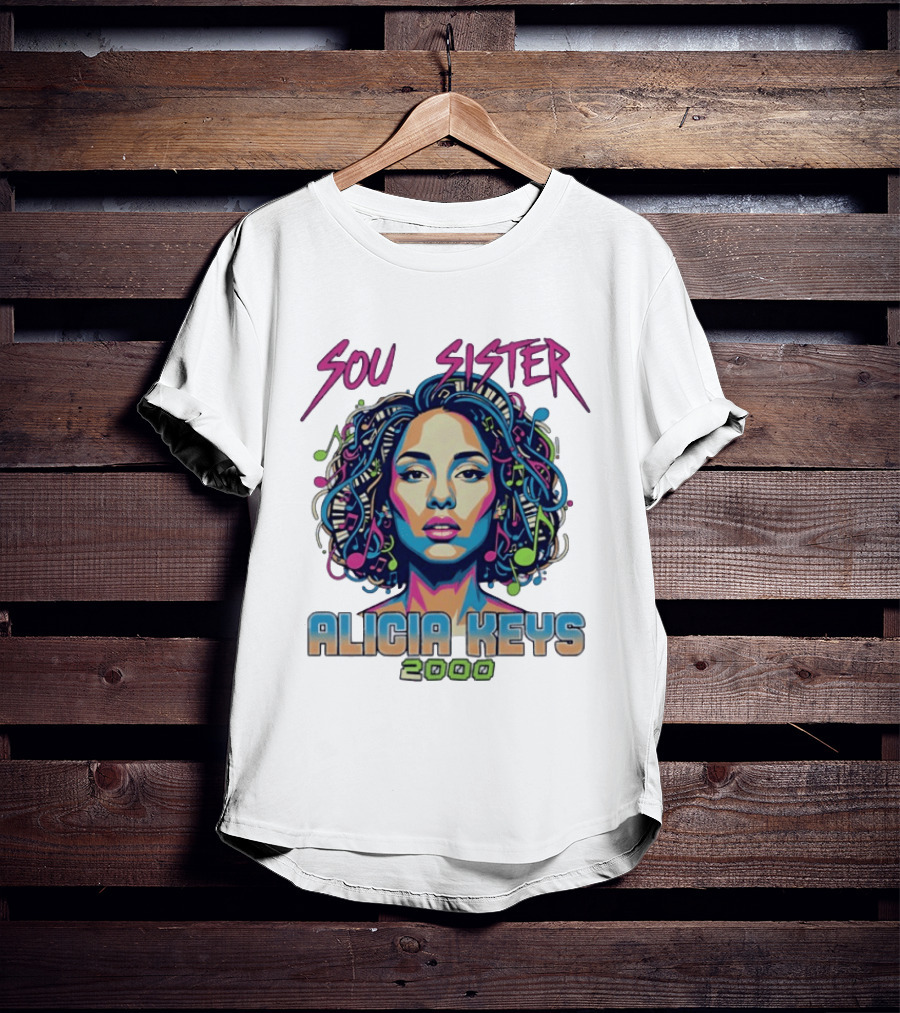 Soul Sister Alicia Keys 2000 Music Pop T-Shirt