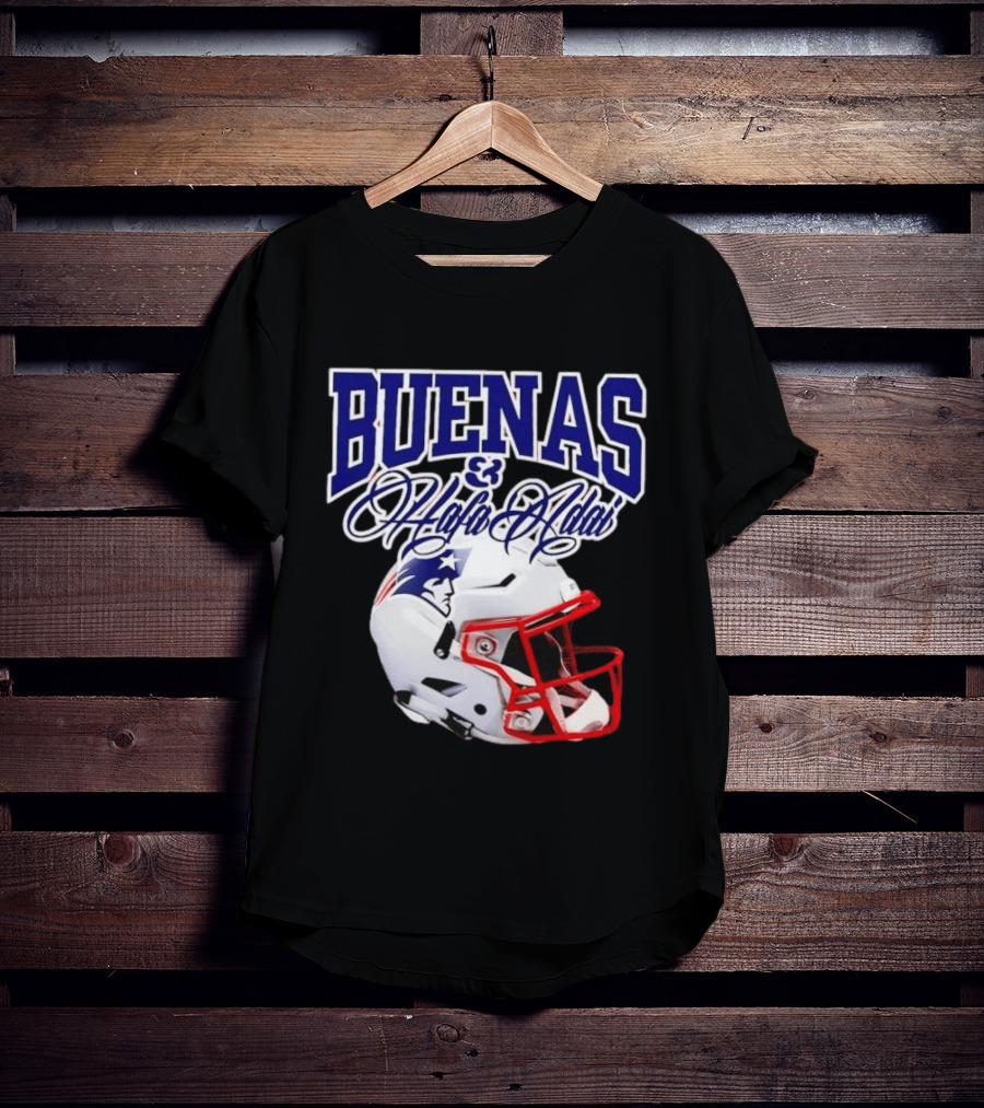 Buenas Hafa Adai New England Patriots Football Helmet T-Shirt