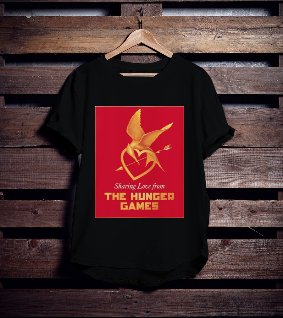 Sharing Love From The Hunger Games Mockingjay Heart T-Shirt
