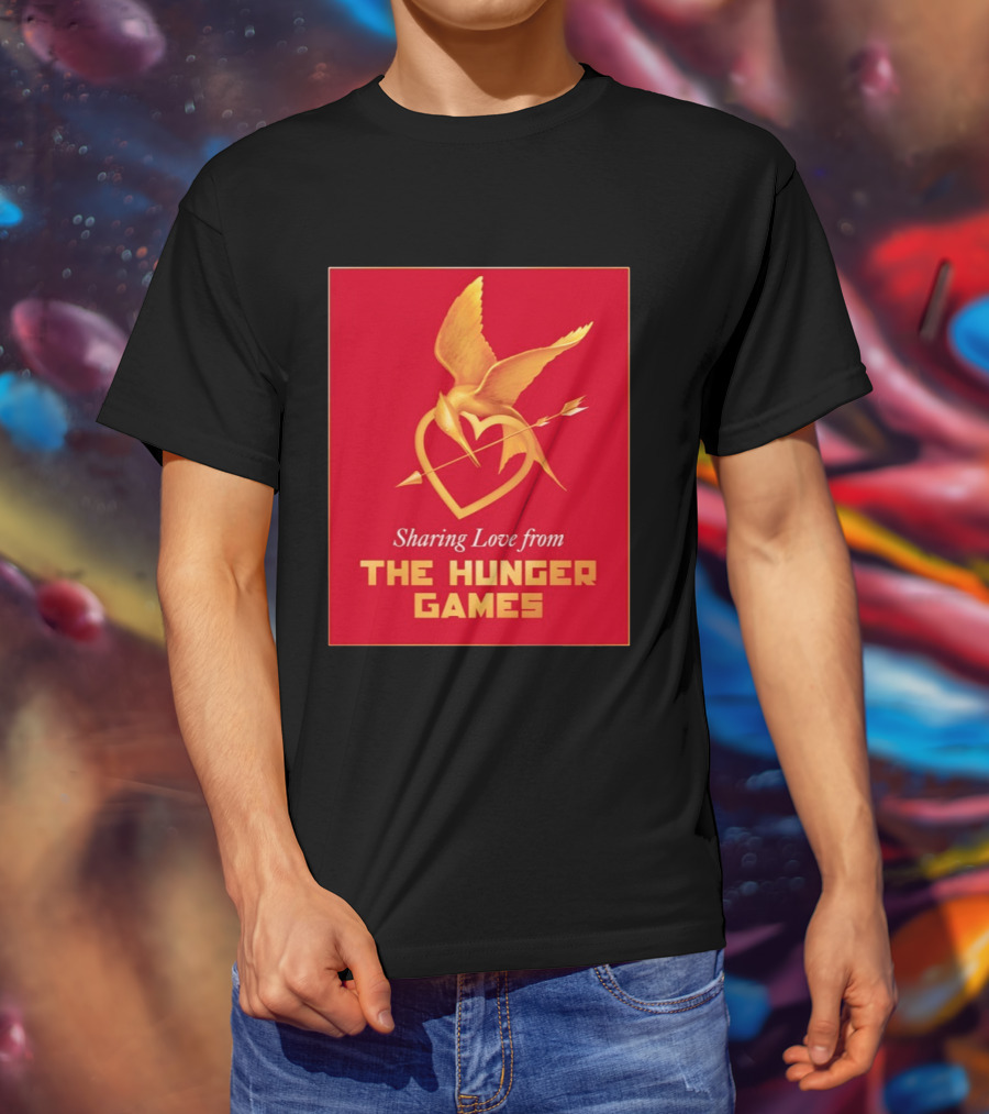 Sharing Love From The Hunger Games Mockingjay Heart T-Shirt