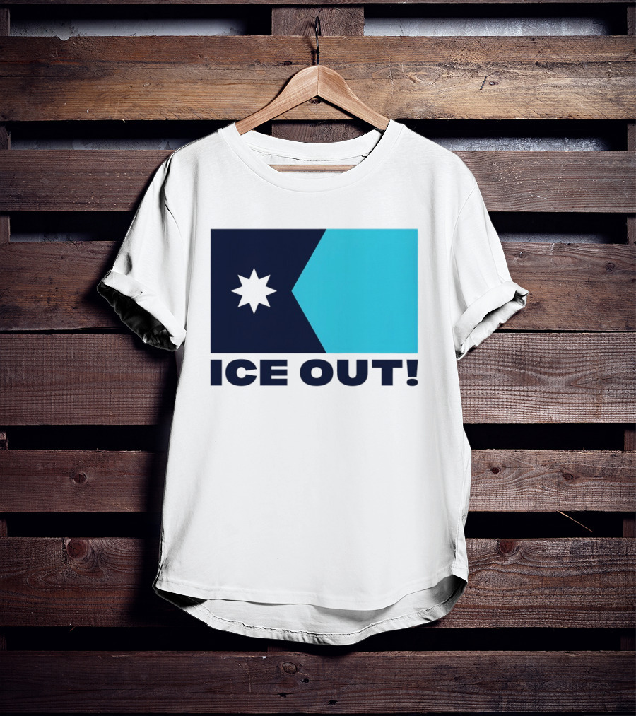Ice Out Minnesota Star Flag T-Shirt
