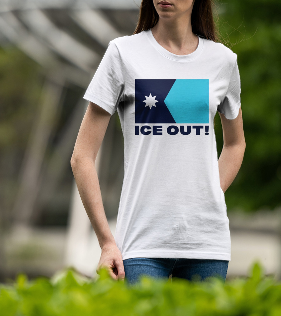 Ice Out Minnesota Star Flag T-Shirt