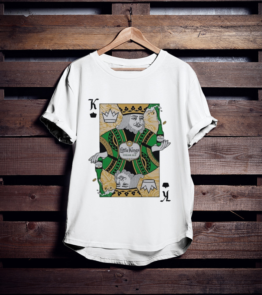 Little Kings Cream Ale Playing Card King With Bottle T-Shirt