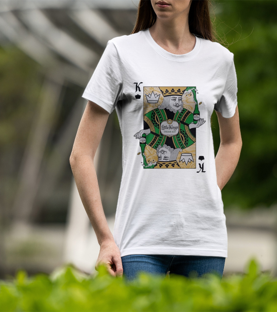 Little Kings Cream Ale Playing Card King With Bottle T-Shirt