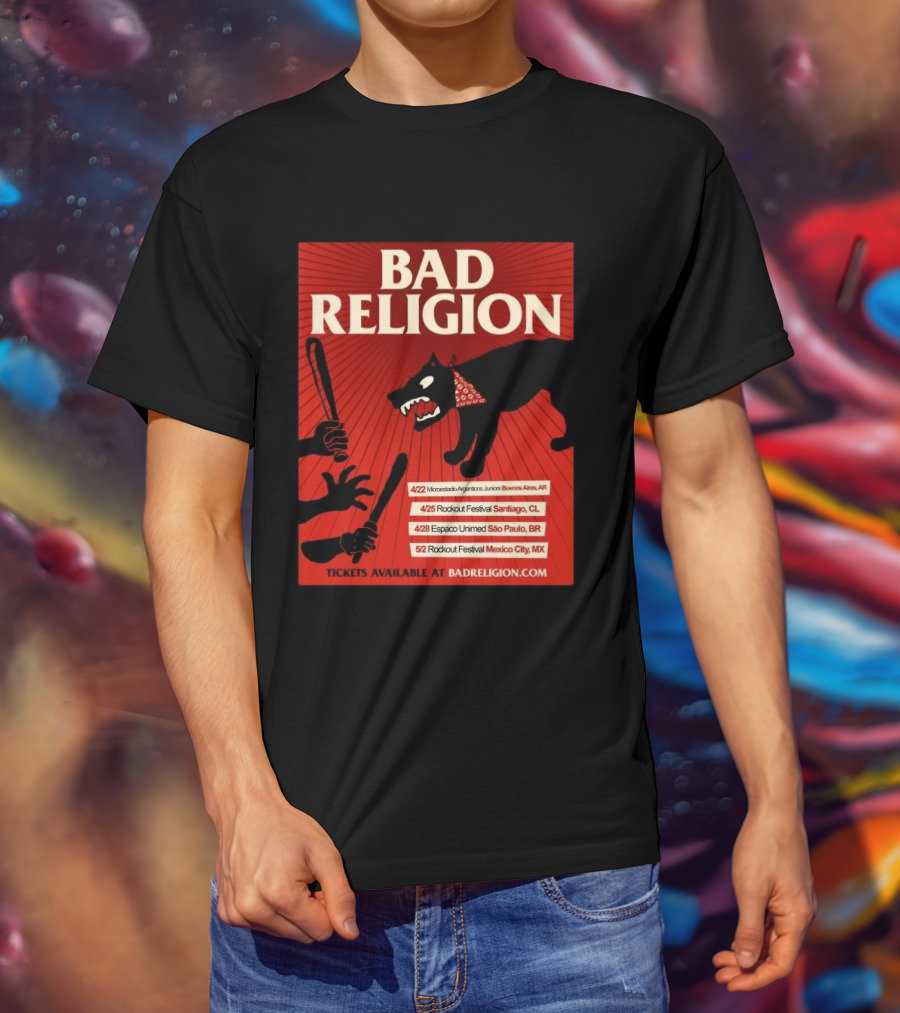 Bad Religion Tour 2026 Latin America Dates Buenos Aires Santiago São Paulo Mexico City T-Shirt