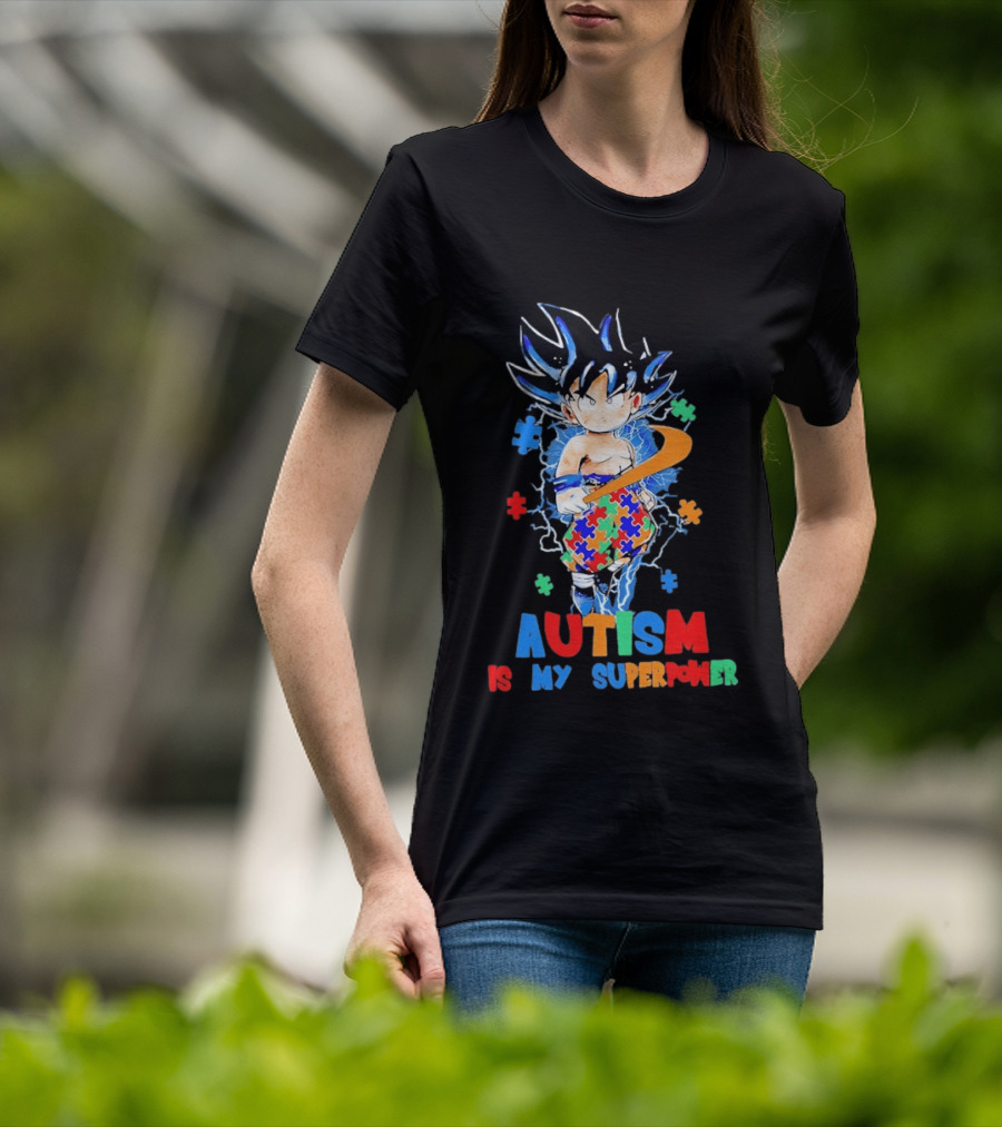 Dragon Ball Son Goku Autism Is My Superpower Puzzle Piece T-Shirt