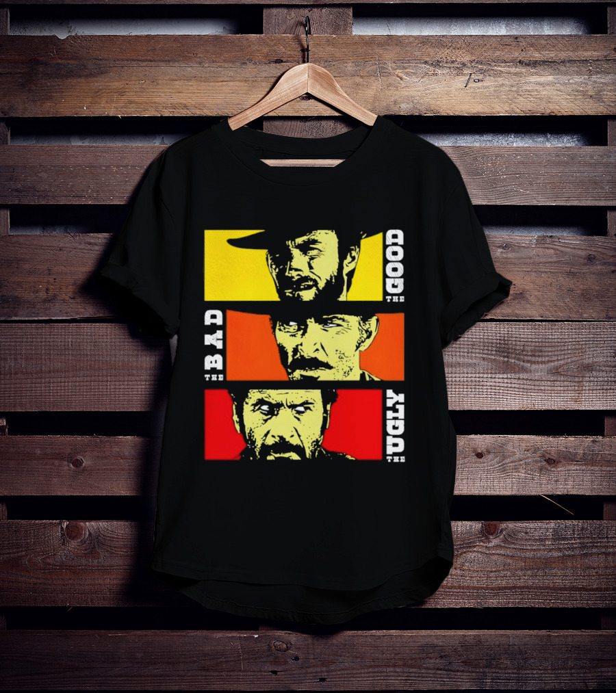 The Good The Bad The Ugly Cat Vertical Pop T-Shirt
