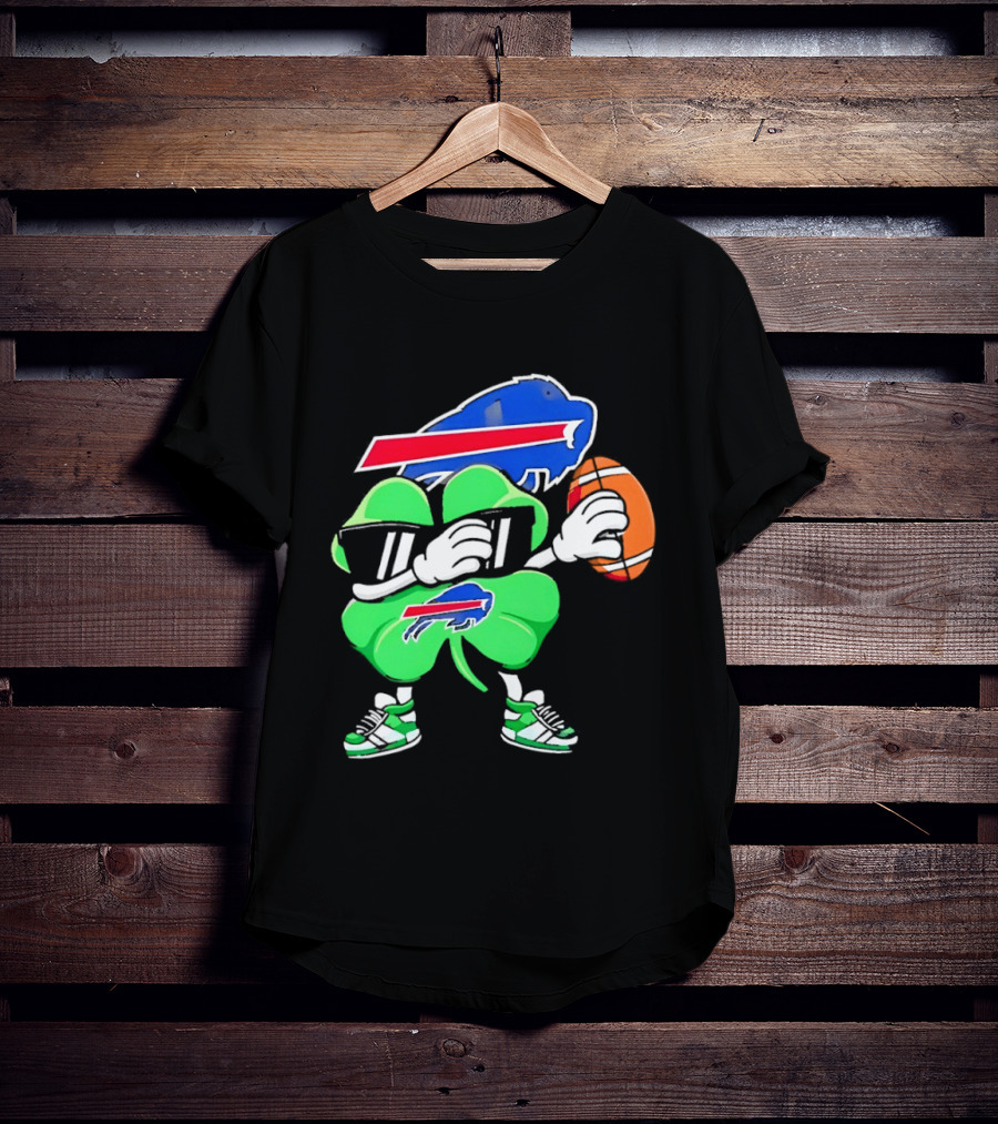 Buffalo Bills St Patrick's Day Shamrock Football T-Shirt