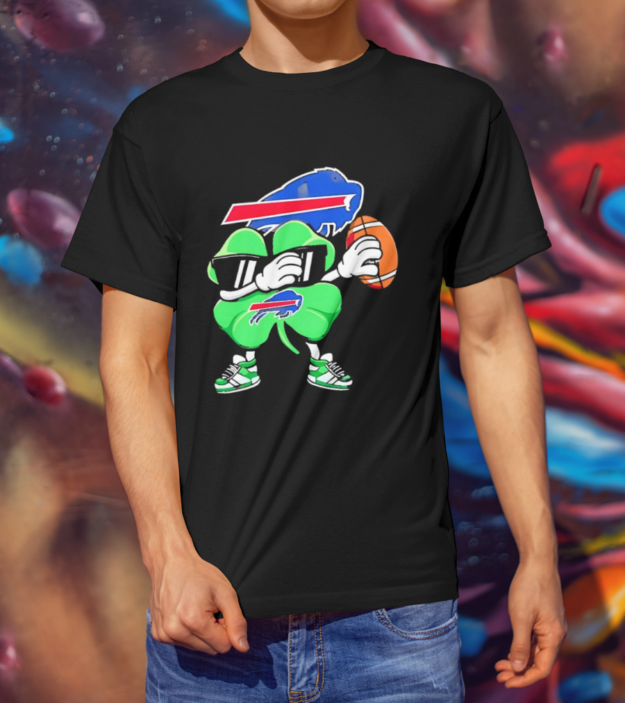 Buffalo Bills St Patrick's Day Shamrock Football T-Shirt