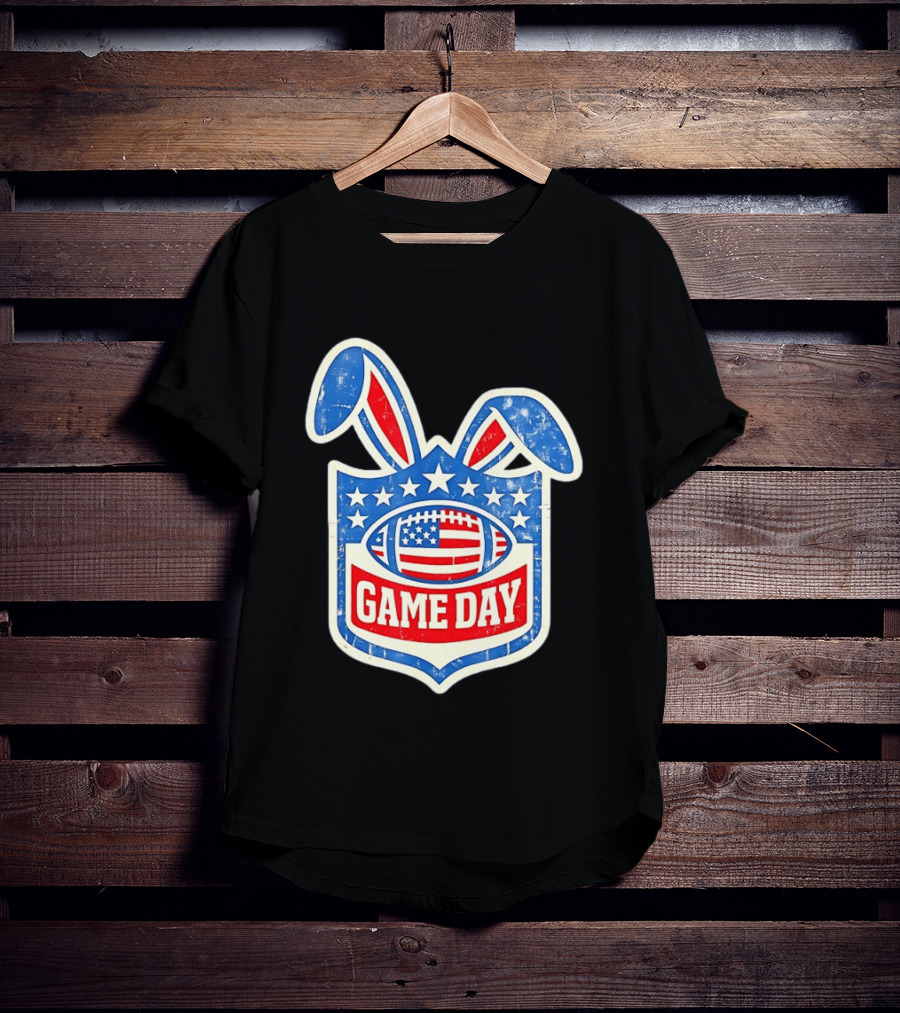 Easter Football Game Day American Bad Bunny Stars Stripes T-Shirt