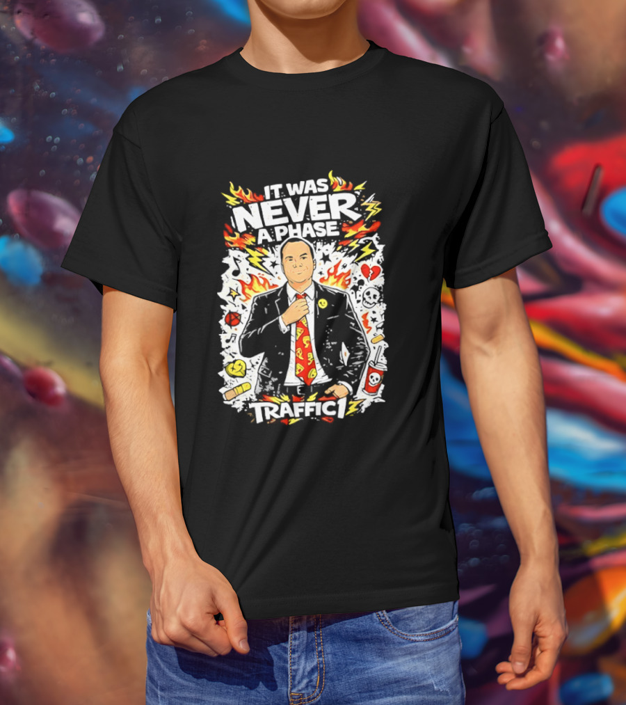 It Was Never A Phase Pop Punk Forever Fire Flames Pizza Hearts T-Shirt