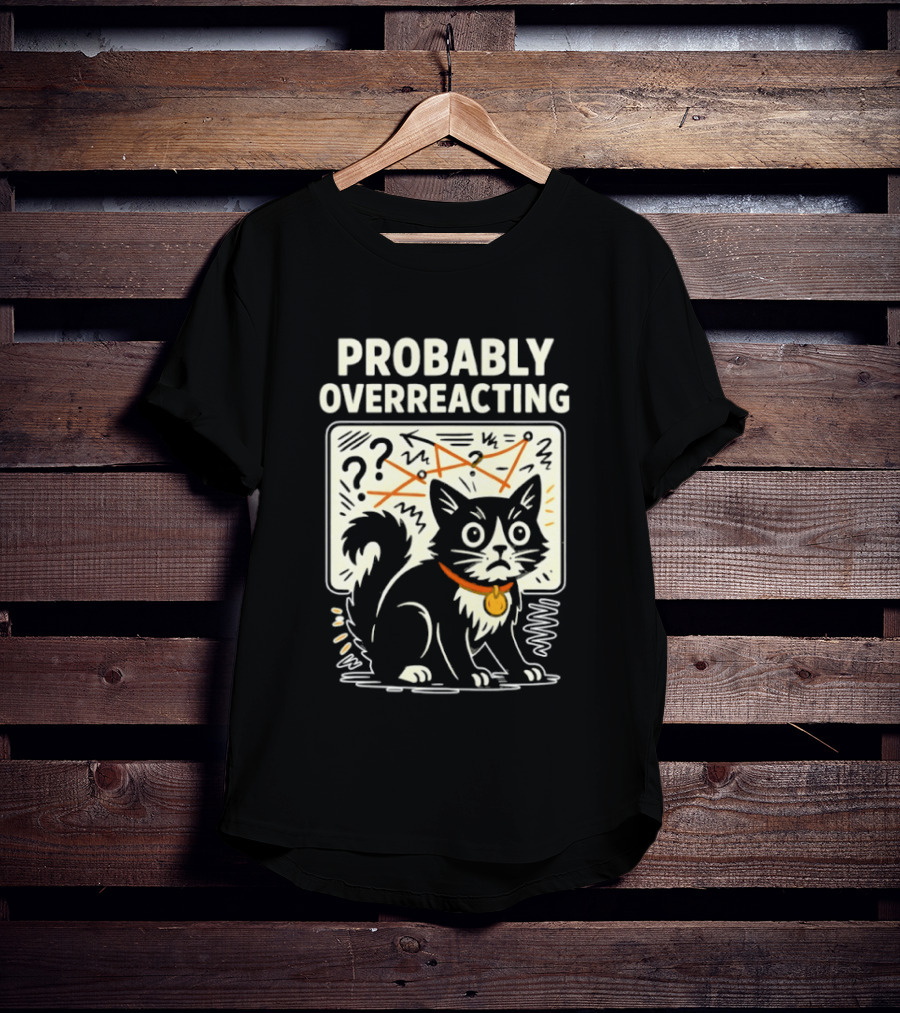 Tuxedo Cat Probably Overreacting Funny Chart Analysis T-Shirt