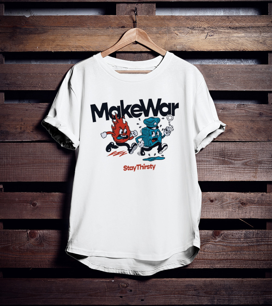 MakeWar StayThirsty Flame Police Chase Animation T-Shirt