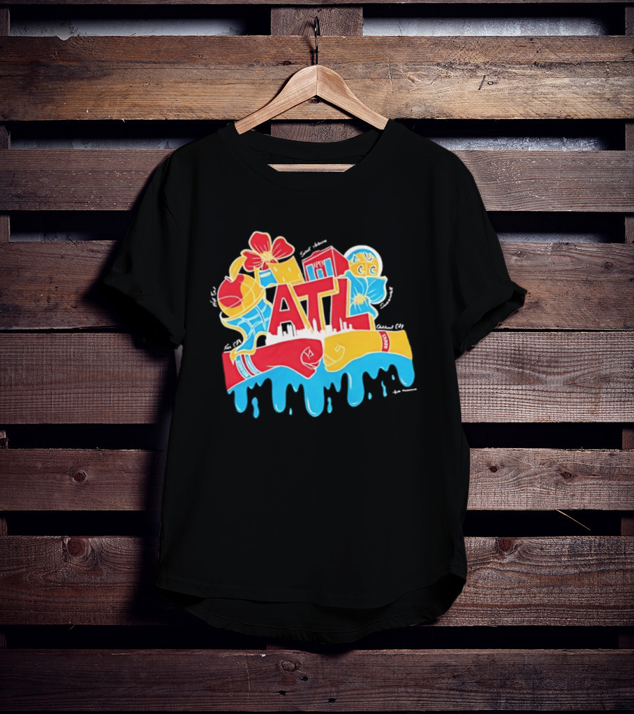 ATL Atlanta Hawks Basketball Drip Street T-Shirt