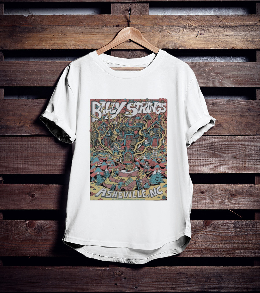Billy Strings Asheville North Carolina 2026 Night 4 Vibrant Treehouse Fantasy Scene T-Shirt