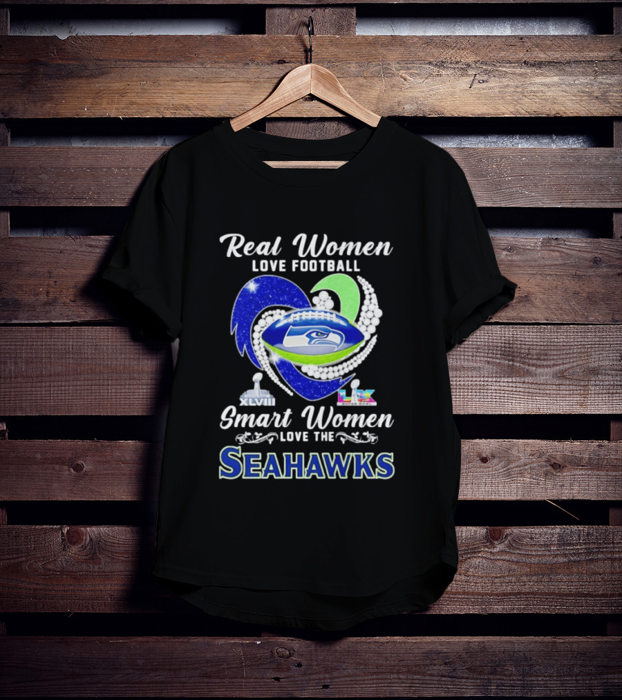 Real Women Love Football Smart Women Love The Seattle Seahawks Super Bowl XLVIII Champions T-Shirt