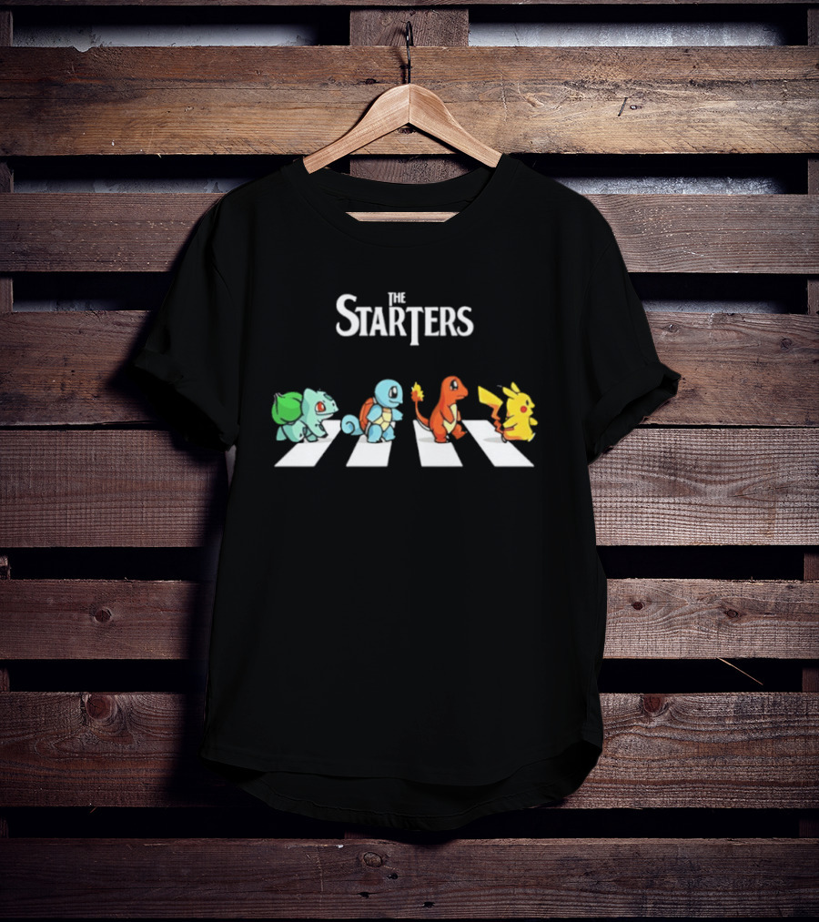 The Starters Pokemon Characters Walking Abbey Road T-Shirt