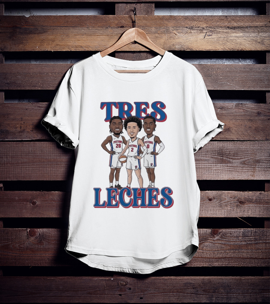 Tres Leches Detroit Pistons Isaiah Stewart Jalen Duren Cade Cunningham Team 28 2 0 T-Shirt