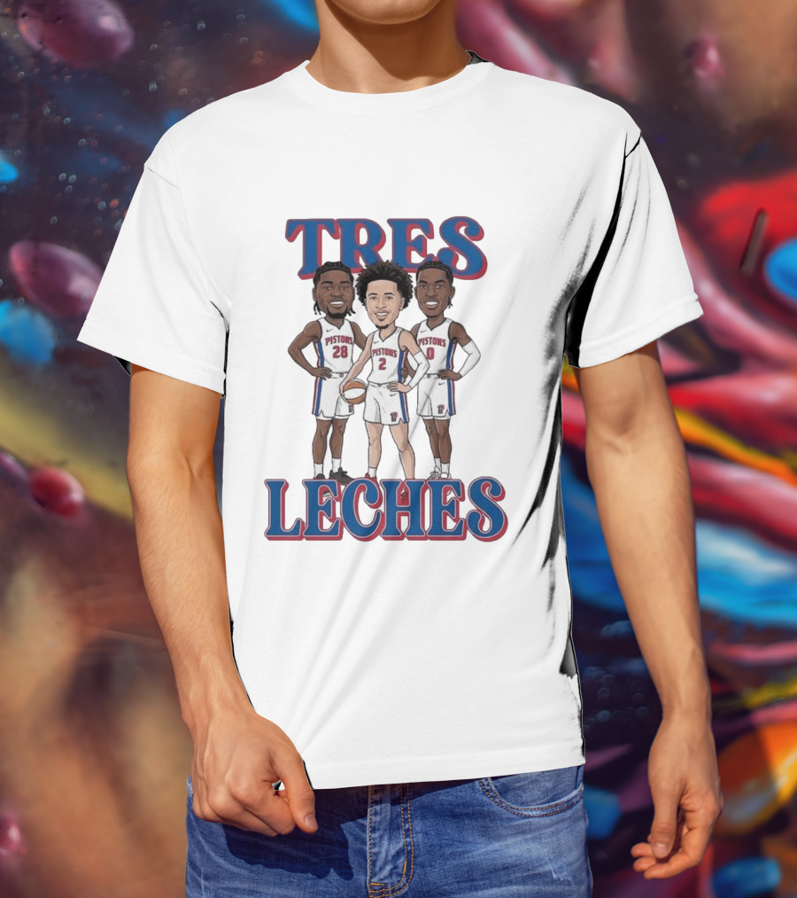 Tres Leches Detroit Pistons Isaiah Stewart Jalen Duren Cade Cunningham Team 28 2 0 T-Shirt