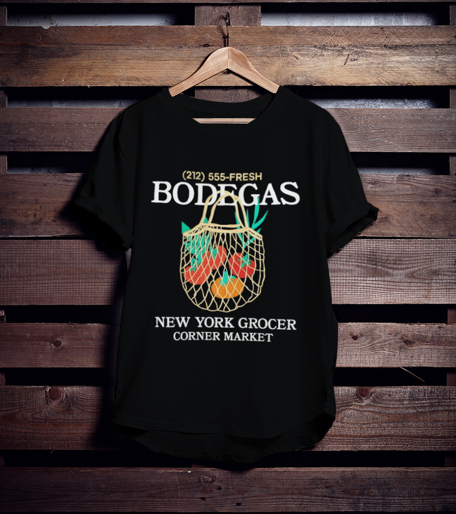 (212) 555 FRESH Bodegas New York Grocer Corner Market T-Shirt