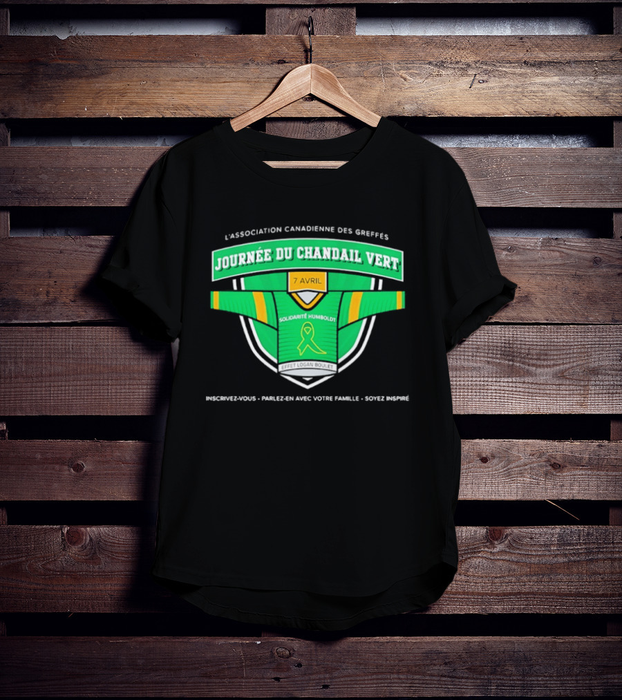 L'association Canadienne Des Greffes Solidarité Humboldt Journée Du Chandail Vert Avril T-Shirt