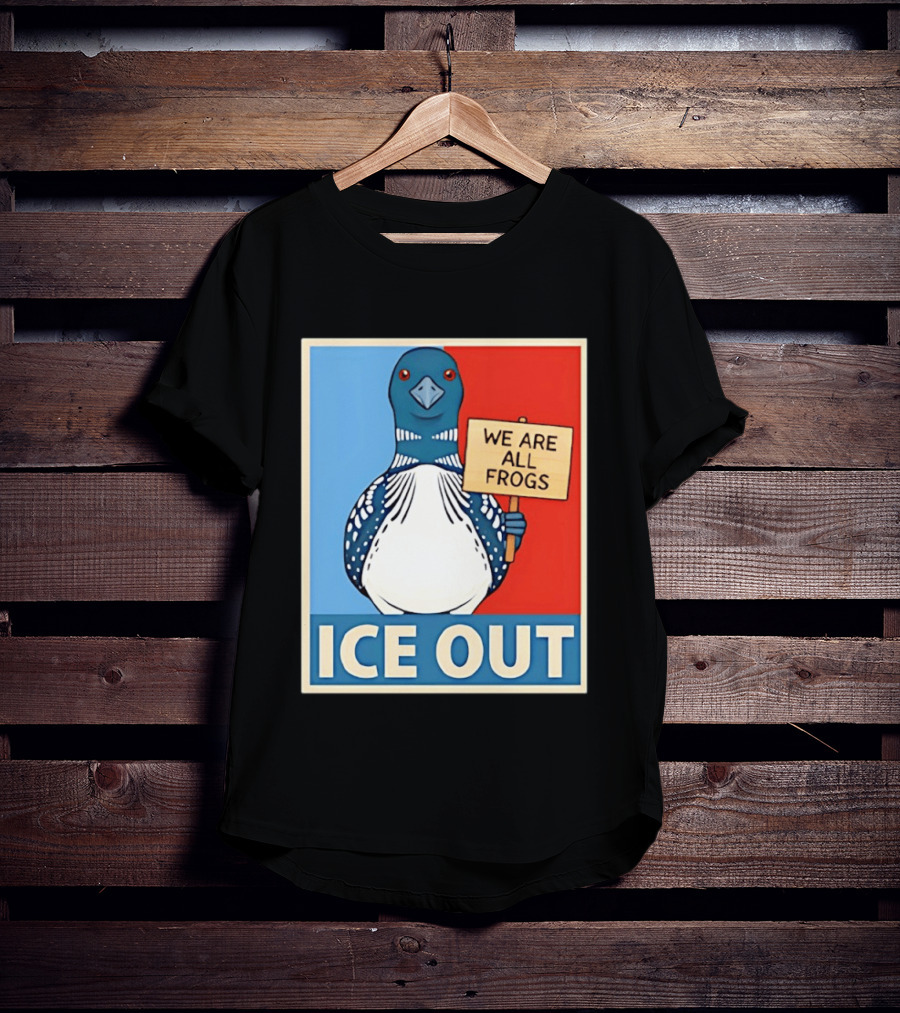 Minnesota State Bird Loon Ice Out We Are All Frogs T-Shirt