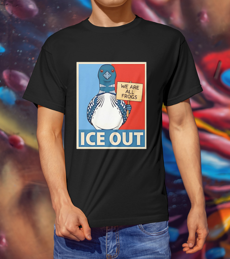 Minnesota State Bird Loon Ice Out We Are All Frogs T-Shirt